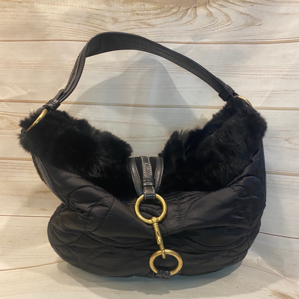 Coach Black Rabbit fur Bag